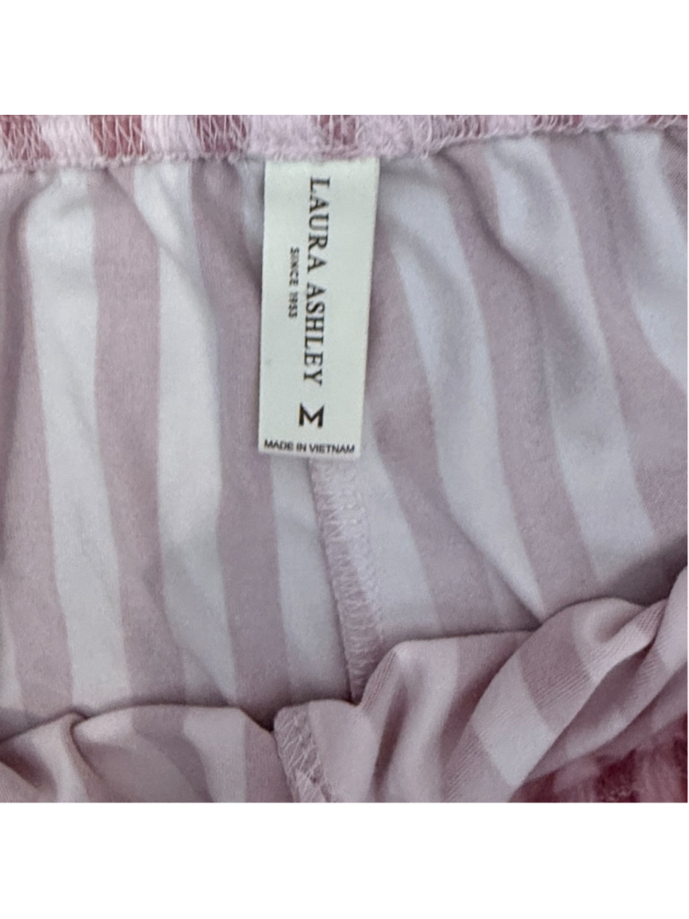 Laura Ashley Pink Striped 2-Piece Pajama Set Women’s Medium - Picture 6 of 7